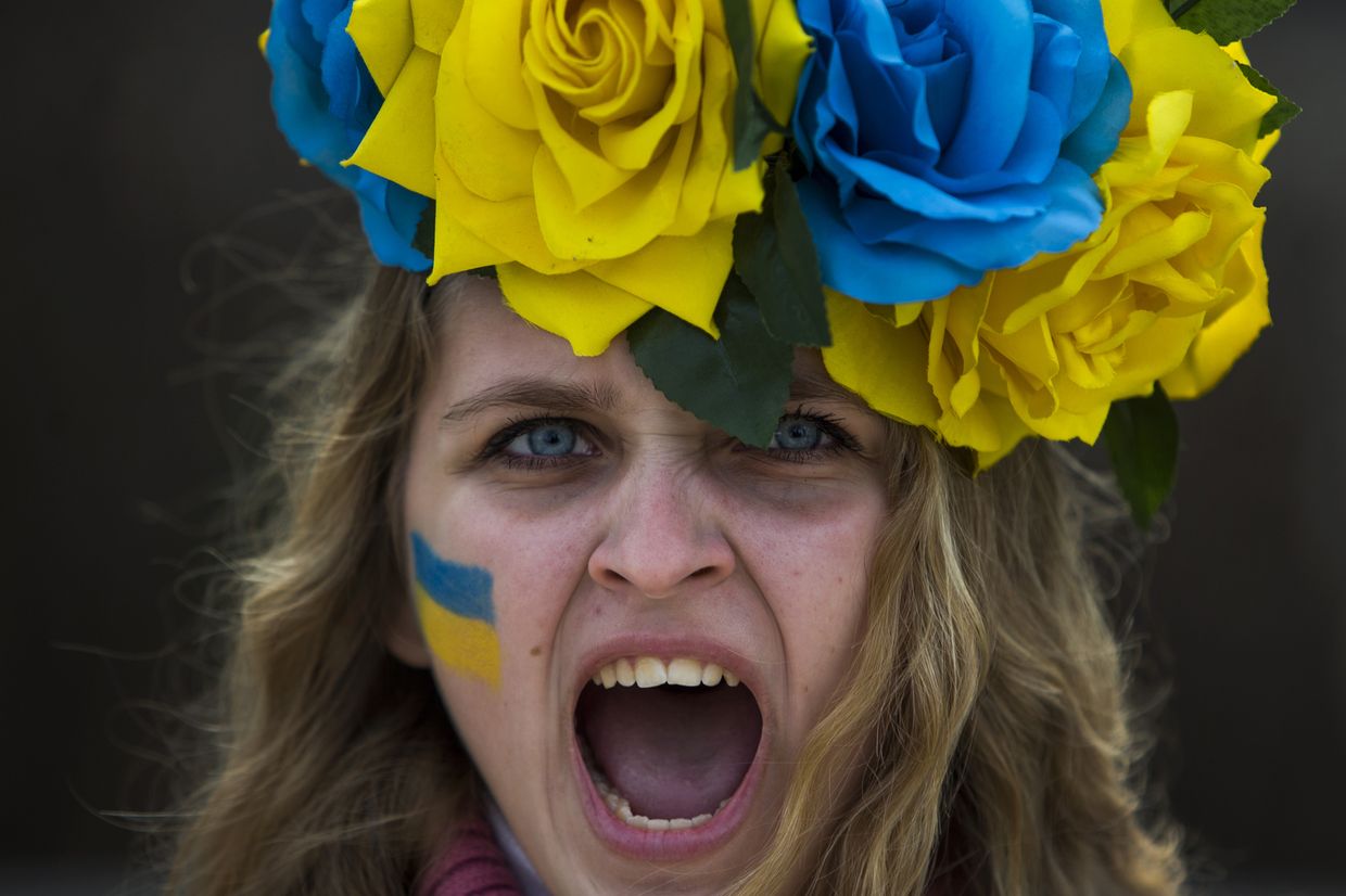 Демонстрация в поддержку украинских протестов в Мадриде