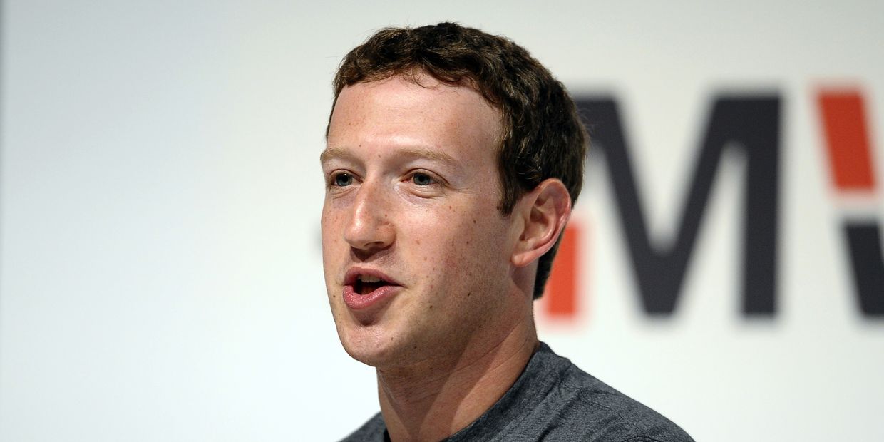 Основатель Facebook Марк Цукерберг на Международном мобильном конгрессе (MWC) в Барселоне