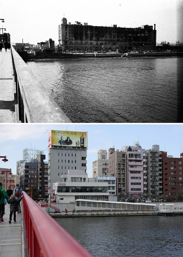 Разрушения после бомбардировки Токио 10 марта 1945 года