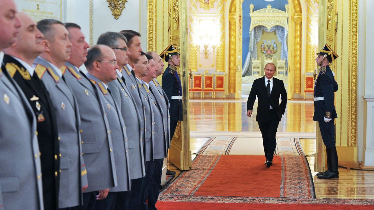 Встреча Владимира Путина с высшими офицерами и прокурорами в Кремле