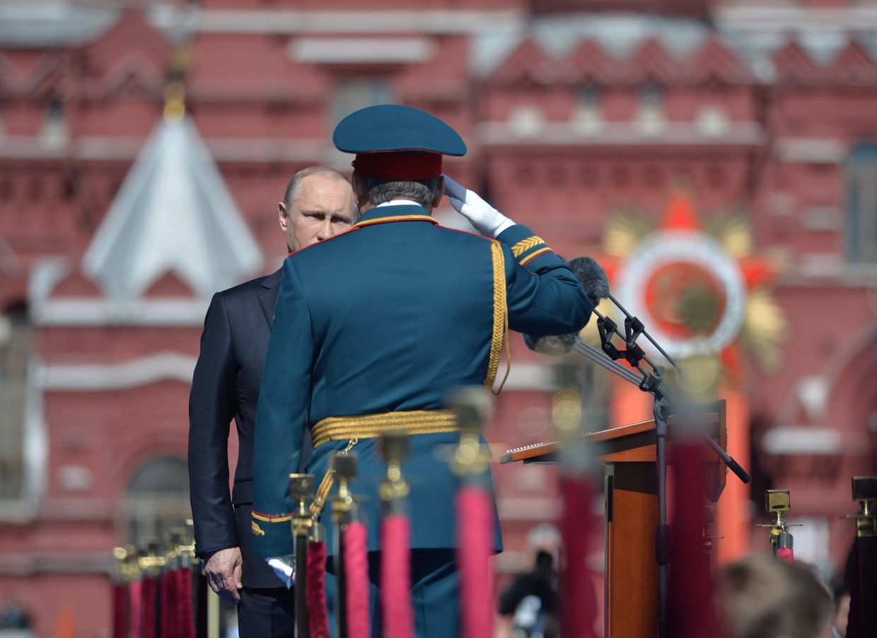 Президент РФ Владимир Путин на военном параде в честь 70-й годовщины Победы в ВОВ