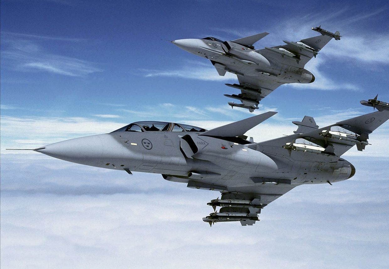 Самолет ВВС Швеции JAS 39 Gripen 