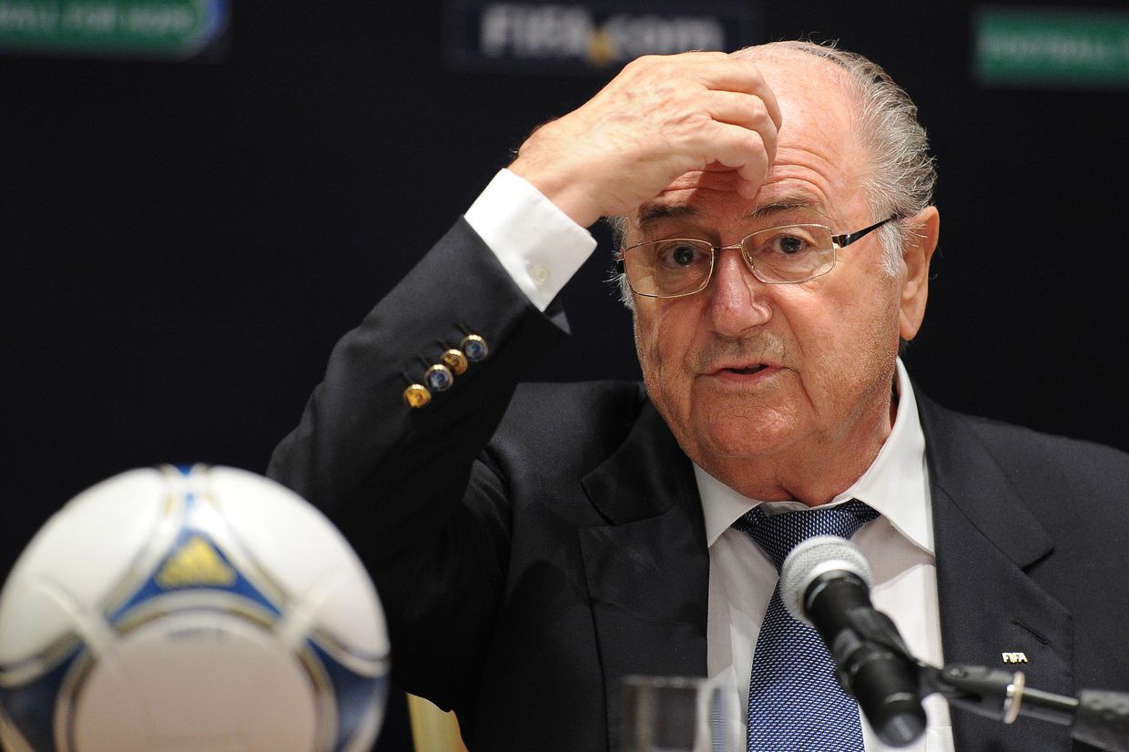 Президент FIFA (ФИФА) Йозеф Блаттер на пресс-брифинге по итогам объявления городов-организаторов Чемпионата мира по футболу FIFA 2018 в России