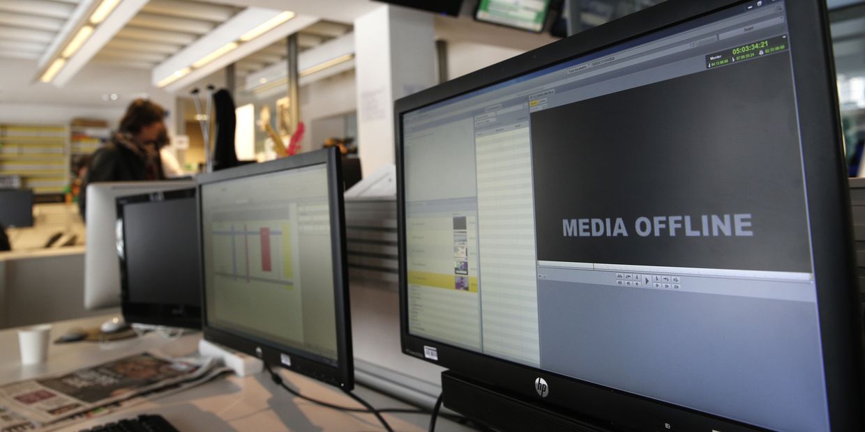 Офис телеканала TV5 Monde после кибератаки Офис телеканала TV5 Monde после кибератаки