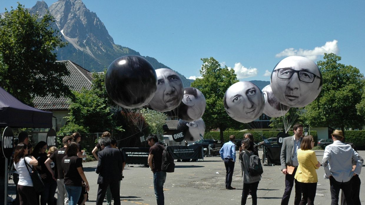 Акция протеста против саммита G-7 в Гармиш-Партенкирхене
