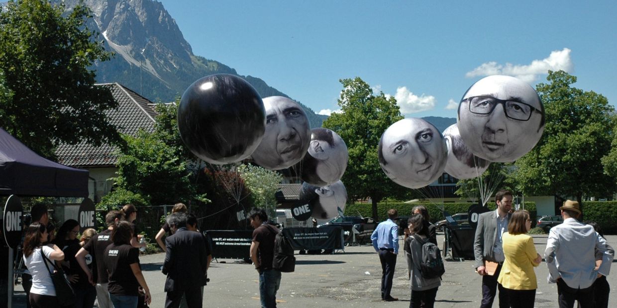 Акция протеста против саммита G-7 в Гармиш-Партенкирхене