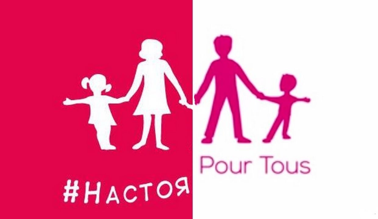 Флаги «Настоящей семьи» и «La Manif pour tous»