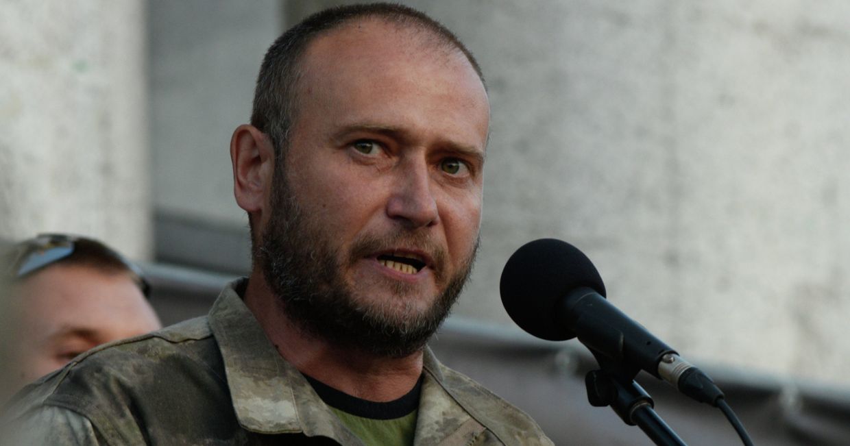 Лидер организации Правый сектор Дмитрий Ярош выступает на Народном вече в Киеве. 21 июля 2015