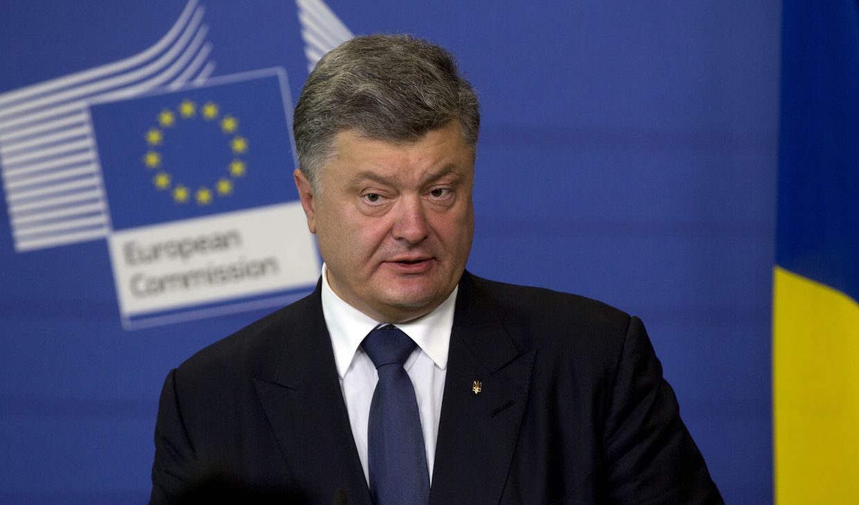 Президент Украины Петр Порошенко во время пресс-конференции в штаб-квартире ЕС в Брюсселе