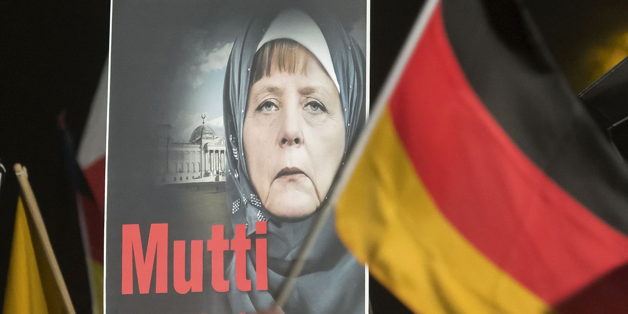 Демонстрация партии «Альтернатива для Германии» (AfD) в городе Эрфурт