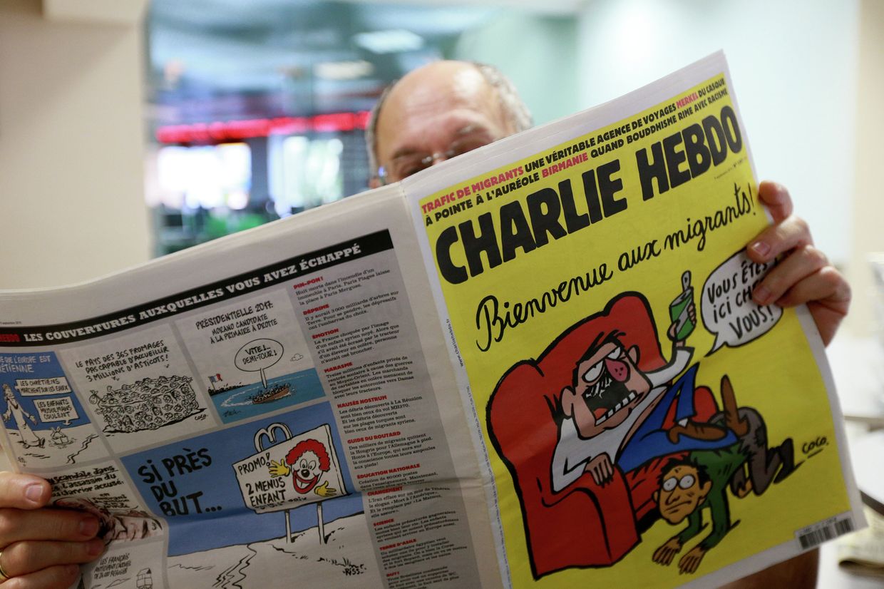 Издание Charlie Hebdo опубликовало карикатуры, героем которых стал утонувший сирийский мальчик Айлан Курди