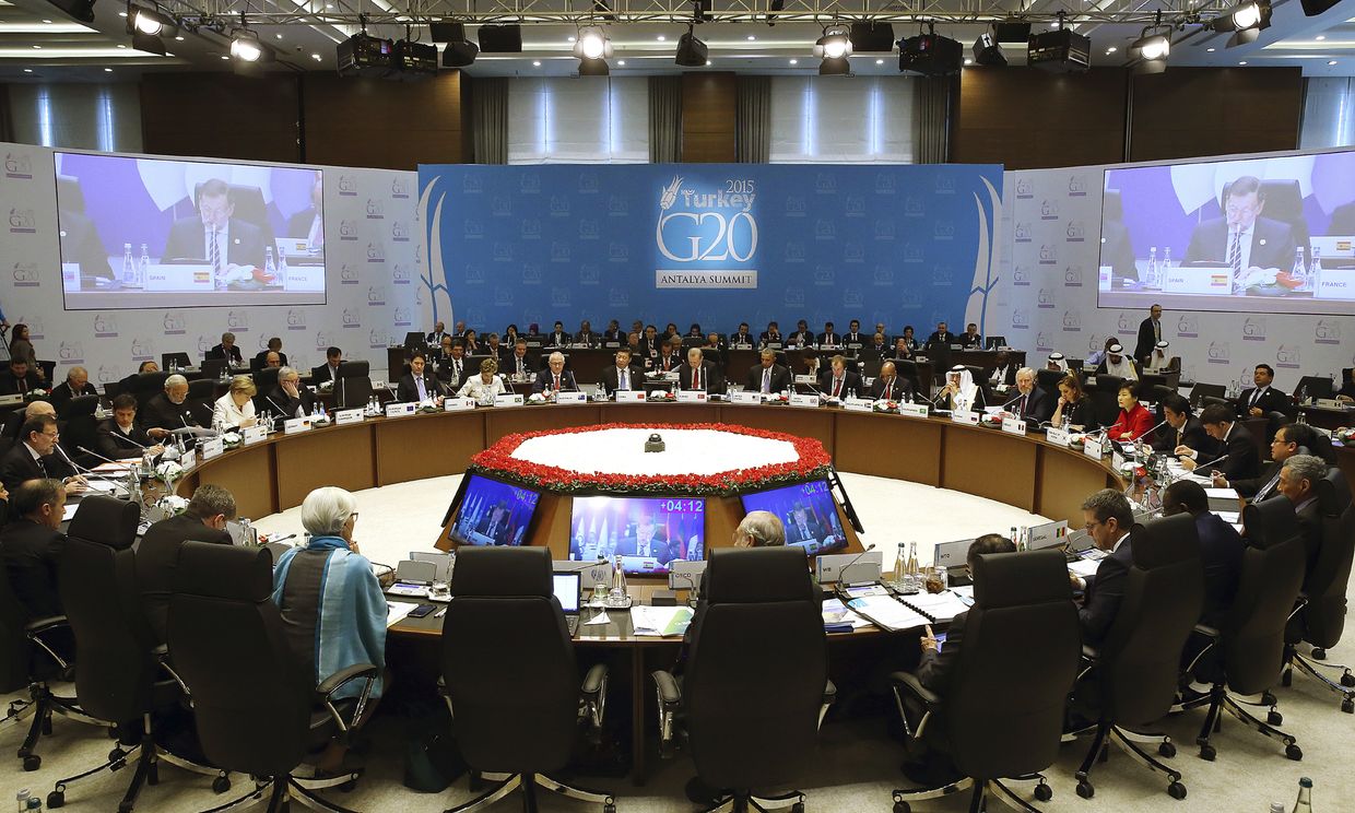 Сессия саммита G20 в Анталье