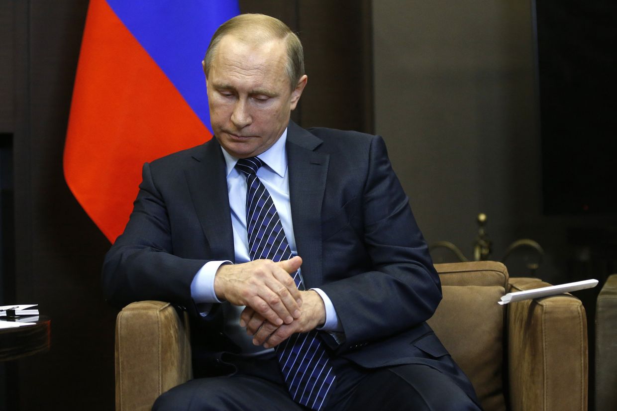 Владимир Путин во время встречи с королем Иордании Абдаллой II в резиденции «Бочаров Ручей»
