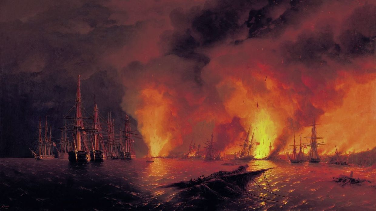 И. К. Айвазовский «Синоп. Ночь после боя 18 ноября 1853 года»