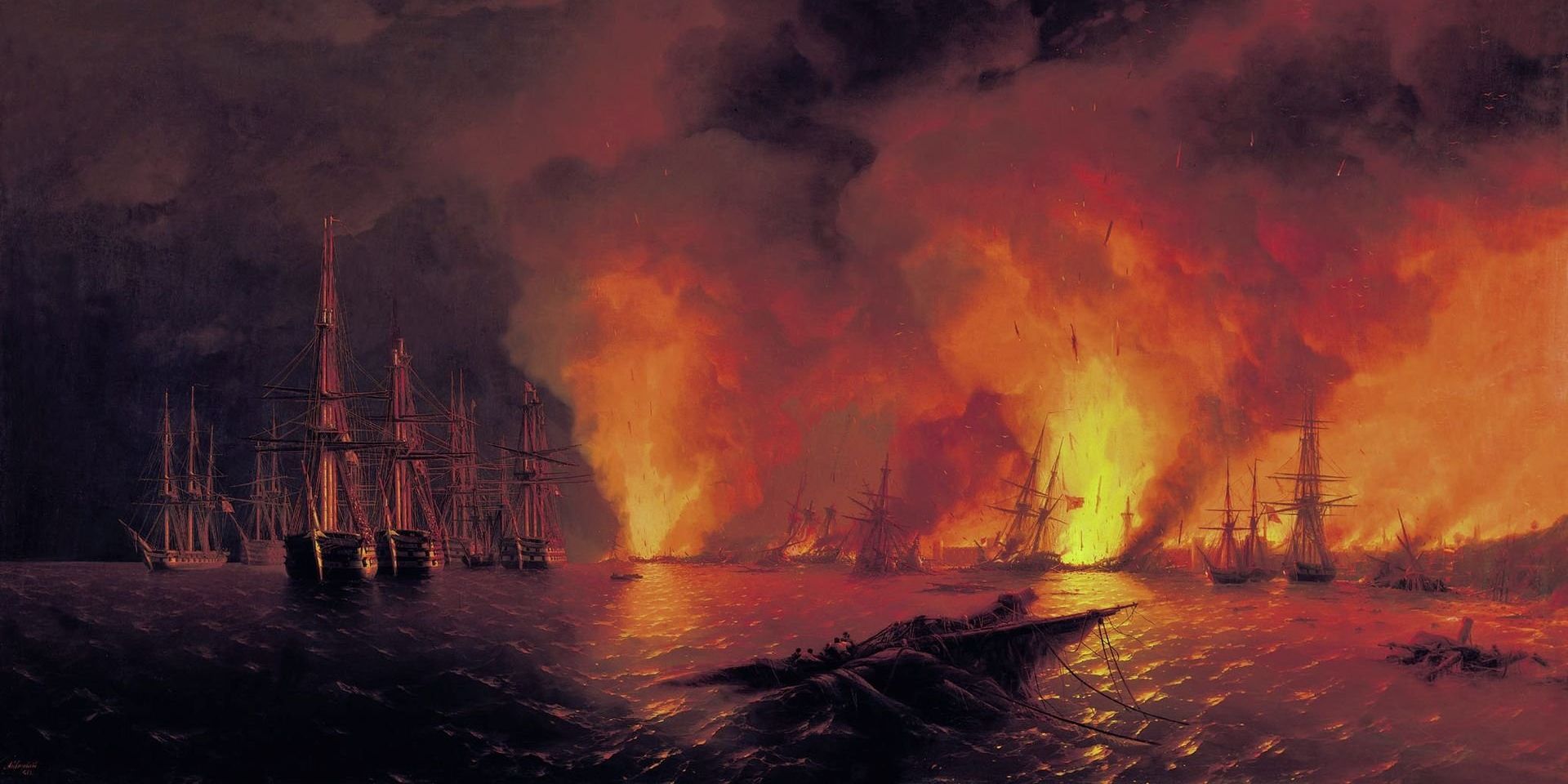 И. К. Айвазовский «Синоп. Ночь после боя 18 ноября 1853 года» - ИноСМИ, 1920, 05.12.2022