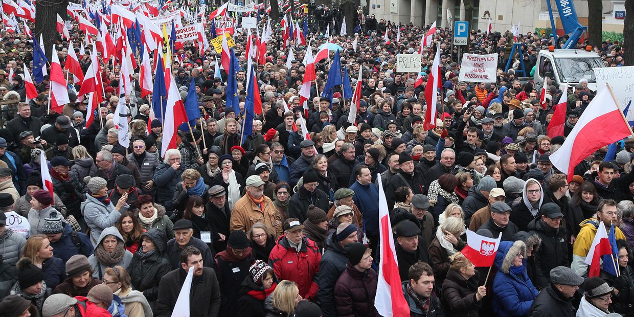 Акция протеста в Варшаве