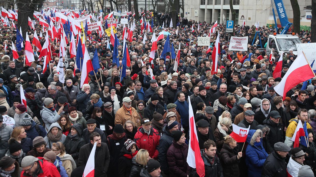 Акция протеста в Варшаве