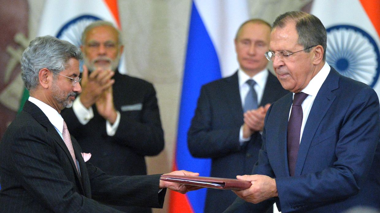 Встреча президента РФ В. Путина с премьер-министром Индии Н. Моди