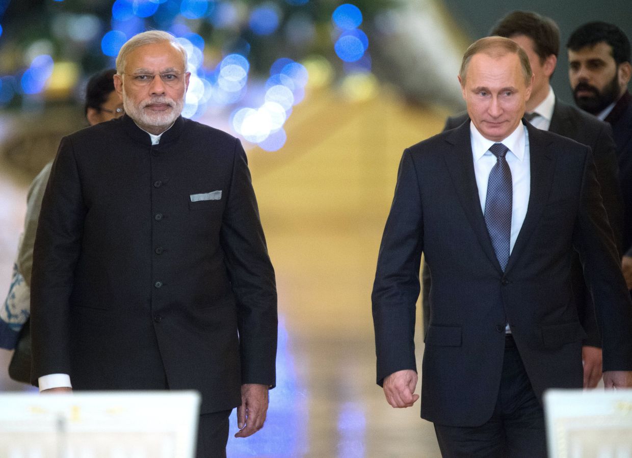 Встреча президента РФ В. Путина с премьер-министром Индии Н. Моди