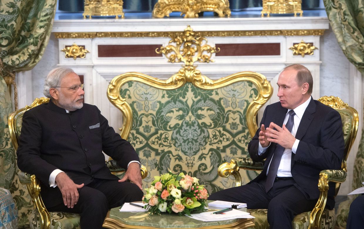 Встреча президента РФ В. Путина с премьер-министром Индии Н. Моди