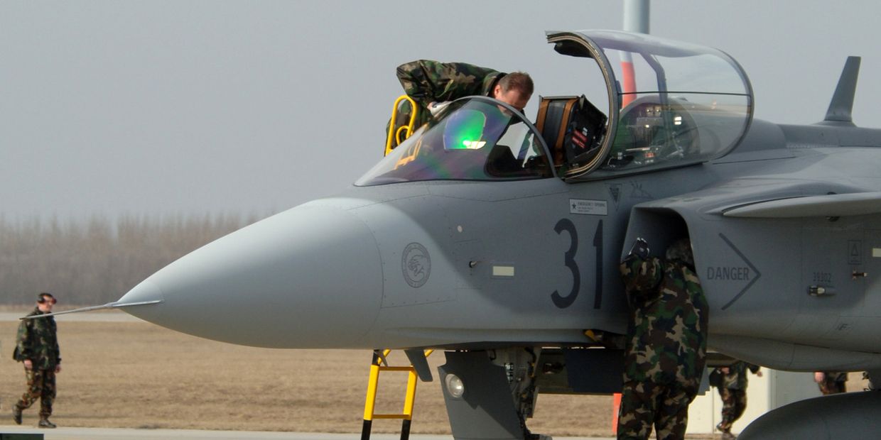 Самолет ВВС Швеции JAS 39 Gripen