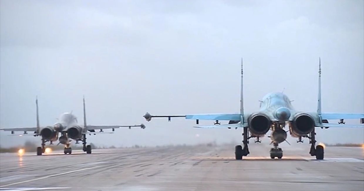 Вылет первой группы самолетов ВКС с авиабазы Хмеймим в пункты постоянного базирования на территории России