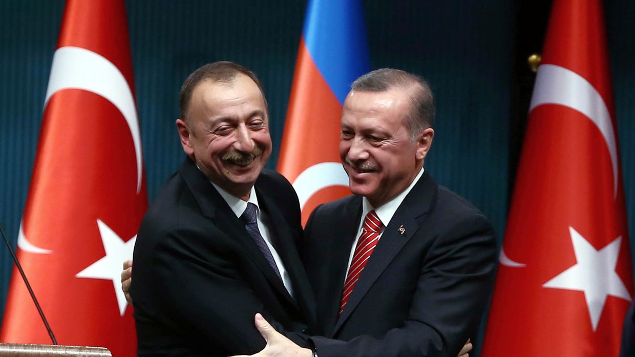 Президент Турции Тайип Эрдоган и президент Азербайджана Ильхам Алиев