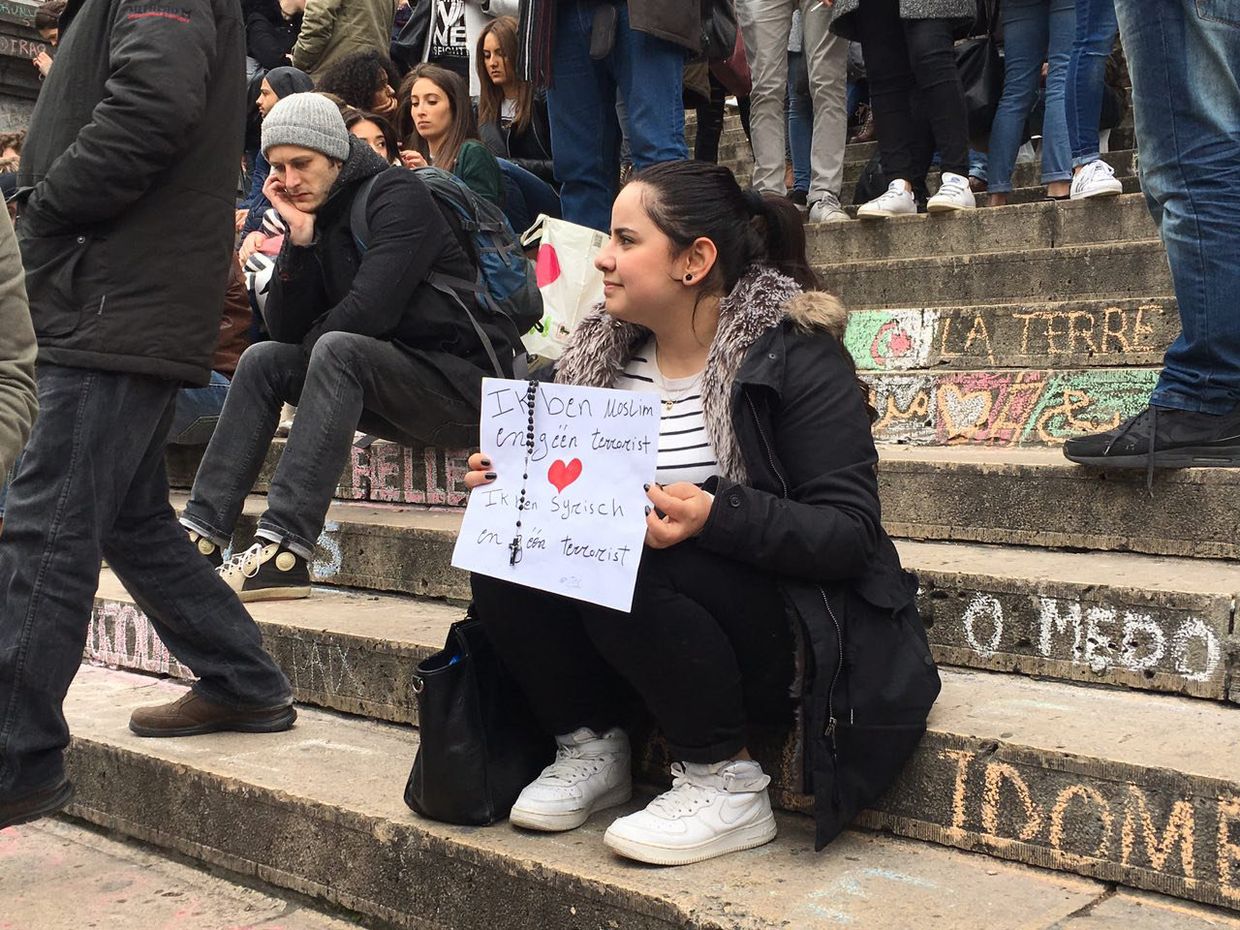 Минута молчания в центре Брюсселя