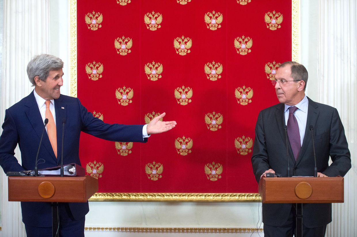 Пресс-конференция главы МИД РФ С. Лаврова и госсекретаря США Д. Керри в Москве
