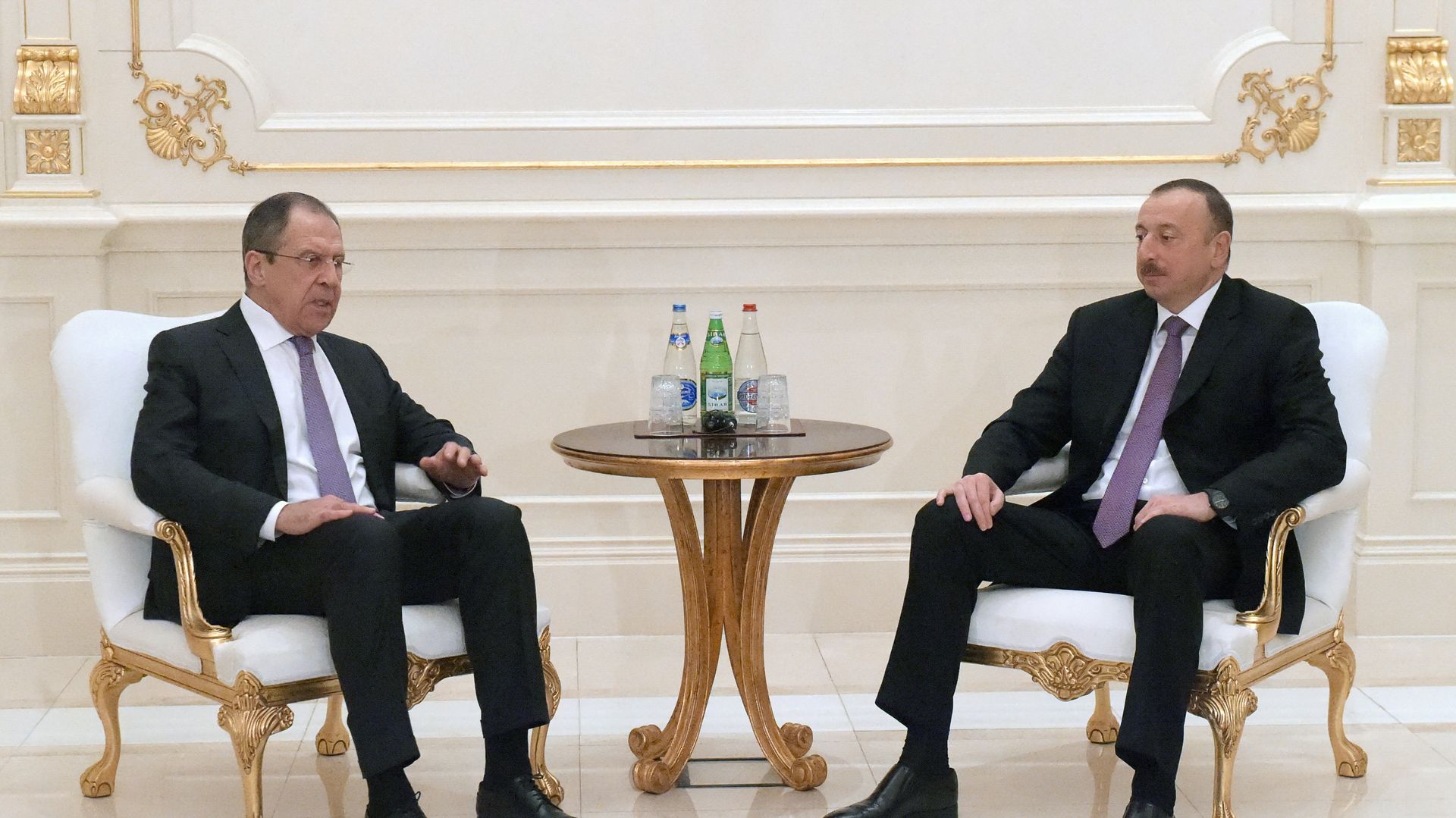 Министр иностранных дел РФ Сергей Лавров и президент Азербайджана Ильхам Алиев во время встречи в Баку - ИноСМИ, 1920, 07.03.2023