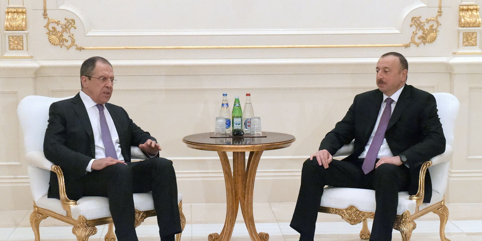 Министр иностранных дел РФ Сергей Лавров и президент Азербайджана Ильхам Алиев во время встречи в Баку - ИноСМИ, 1920, 07.03.2023