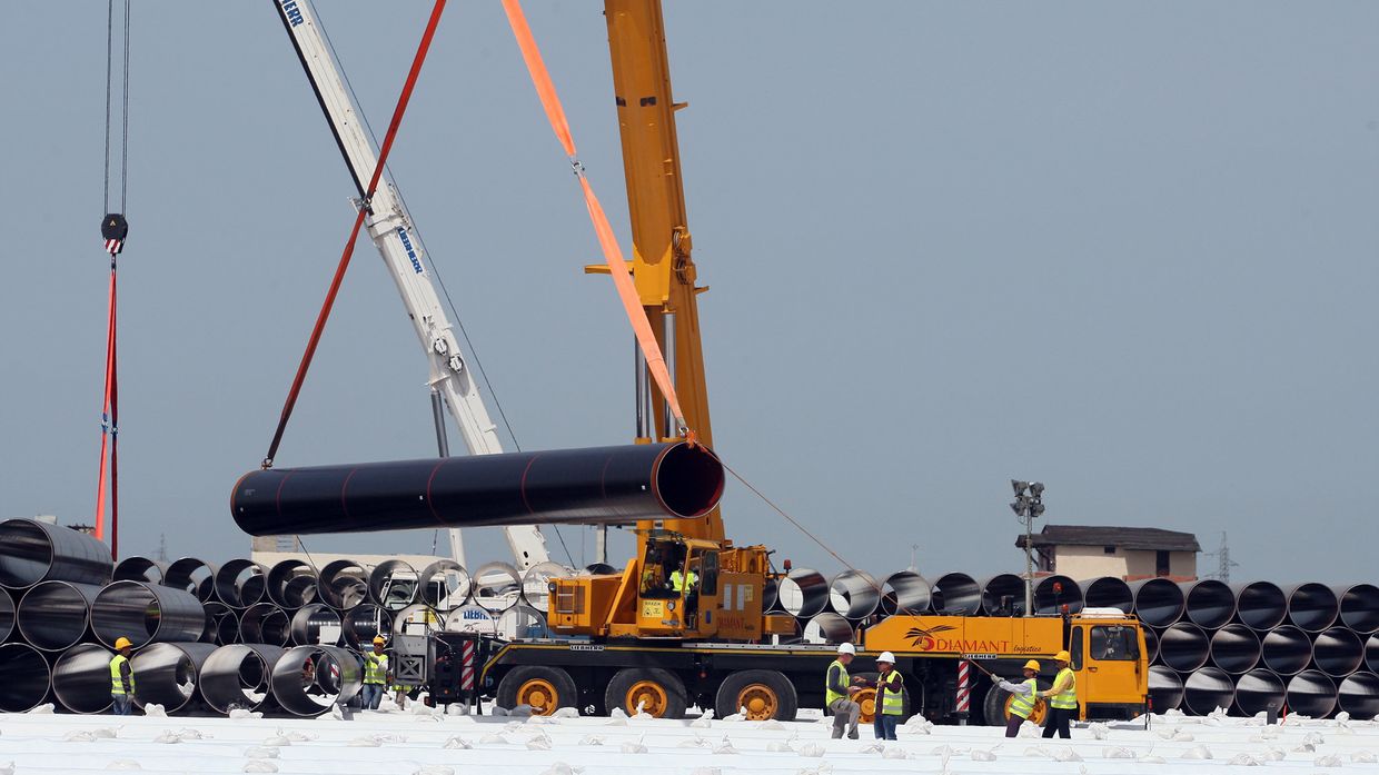 Трубы для строительства Трансадриатического газопровода в Дуррес