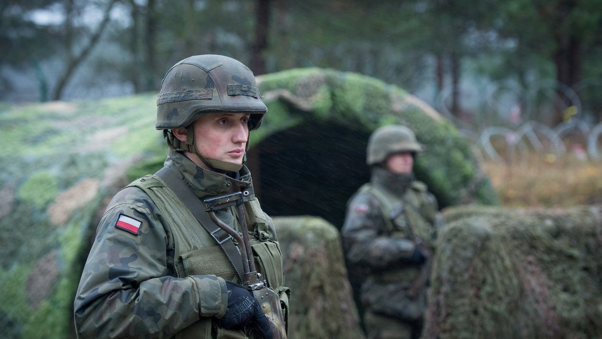 Военные учения на полигоне в Дравско-Поморске в Польше