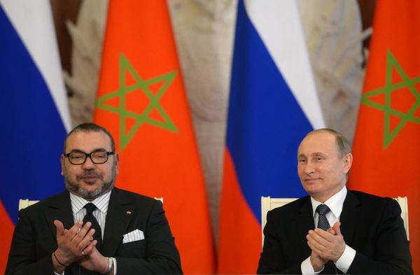 Встреча президента РФ Владимира Путина с королем Марокко Мухаммедом VI