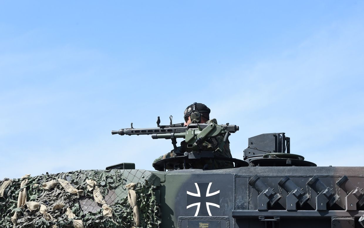 Немецкий танк «Леопард» во время учений Strong Europe Tank Challenge