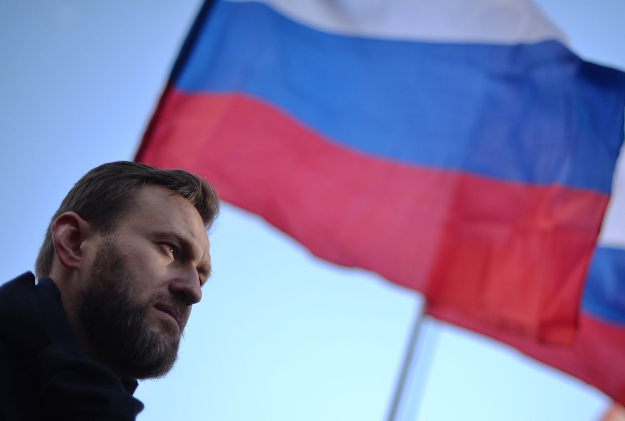 Политик Алексей Навальный во время марша памяти, посвященного годовщине гибели политика, общественного деятеля Бориса Немцова