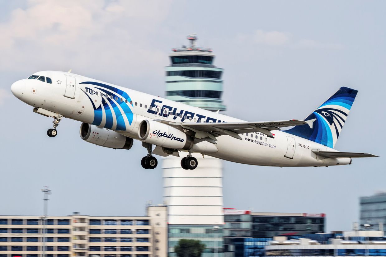 Фотография потерпевшего крушение пассажирского самолета A320 авиакомпании EgyptAir