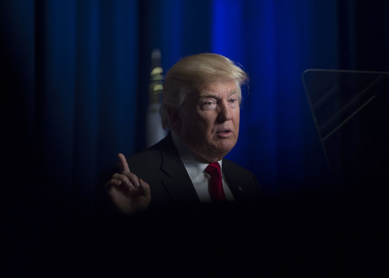 Кандидат в президенты США от Республиканской партии Дональд Трамп выступает на конференции
