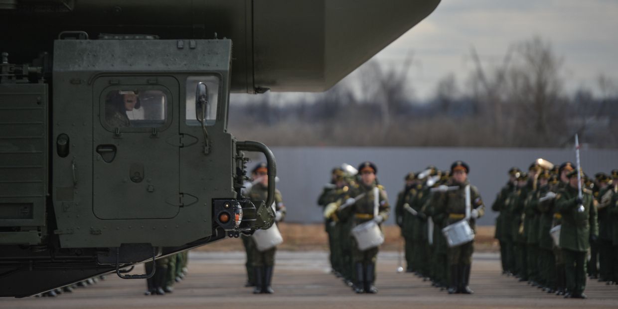 МБР Ярс во время тренировки перед военным парадом 9 мая на полигоне в Алабино