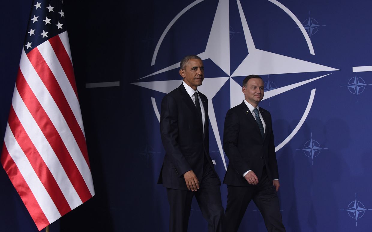 Президент США Барак Обама и президент Польши Анджей Дуда на саммите НАТО Президент США Барак Обама и президент Польши Анджей Дуда на саммите НАТО
