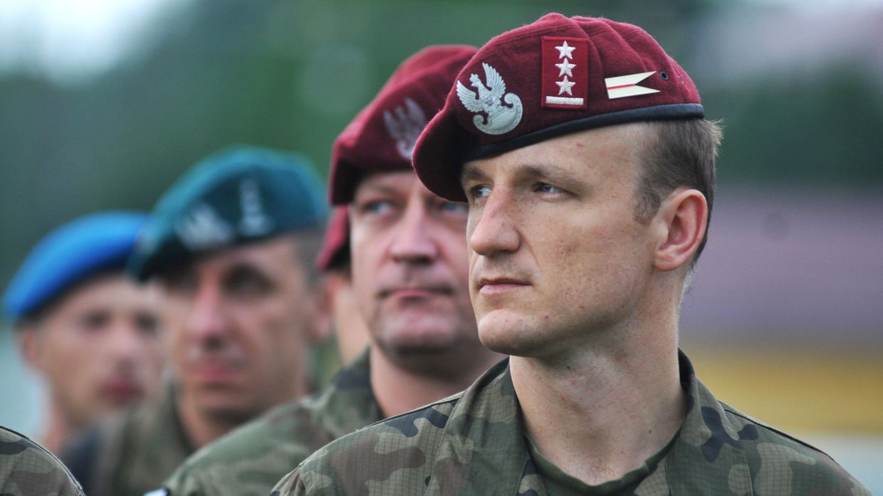 Военнослужащие ВС Польши во время Международных военных учений Rapid trident-2016 во Львовской области. 2016 год