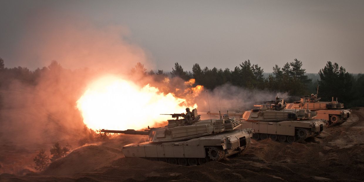 Танки «Абрамс» во время военных учений в Латвии