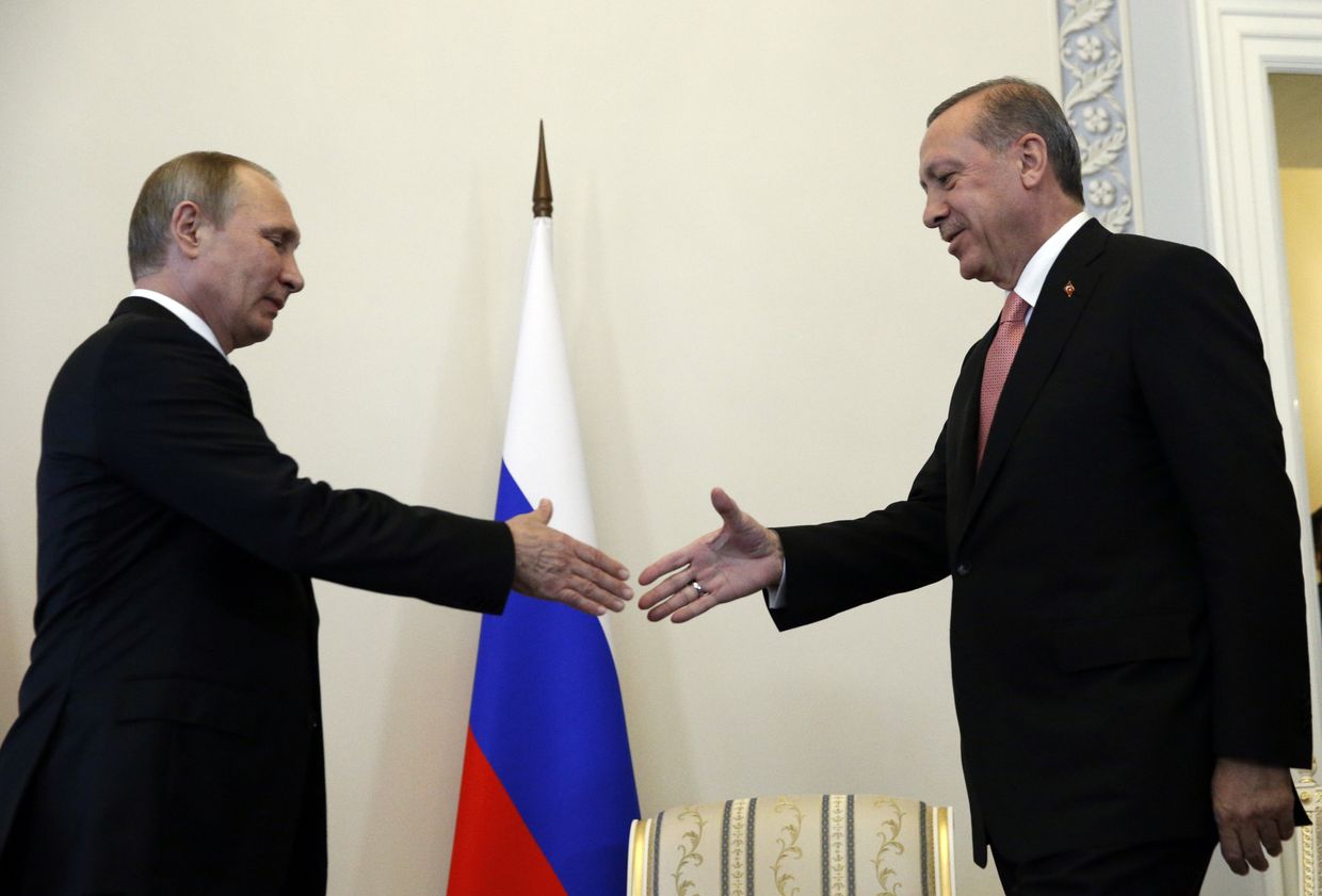 Президент России Владимир Путин и президент Турции Реджеп Тайип Эрдоган