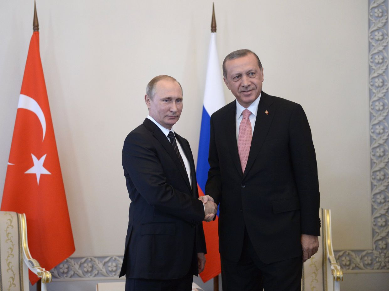 Встреча президентов России и Турции В. Путина и Р. Эрдогана в Санкт-Петербурге. 9 августа 2016