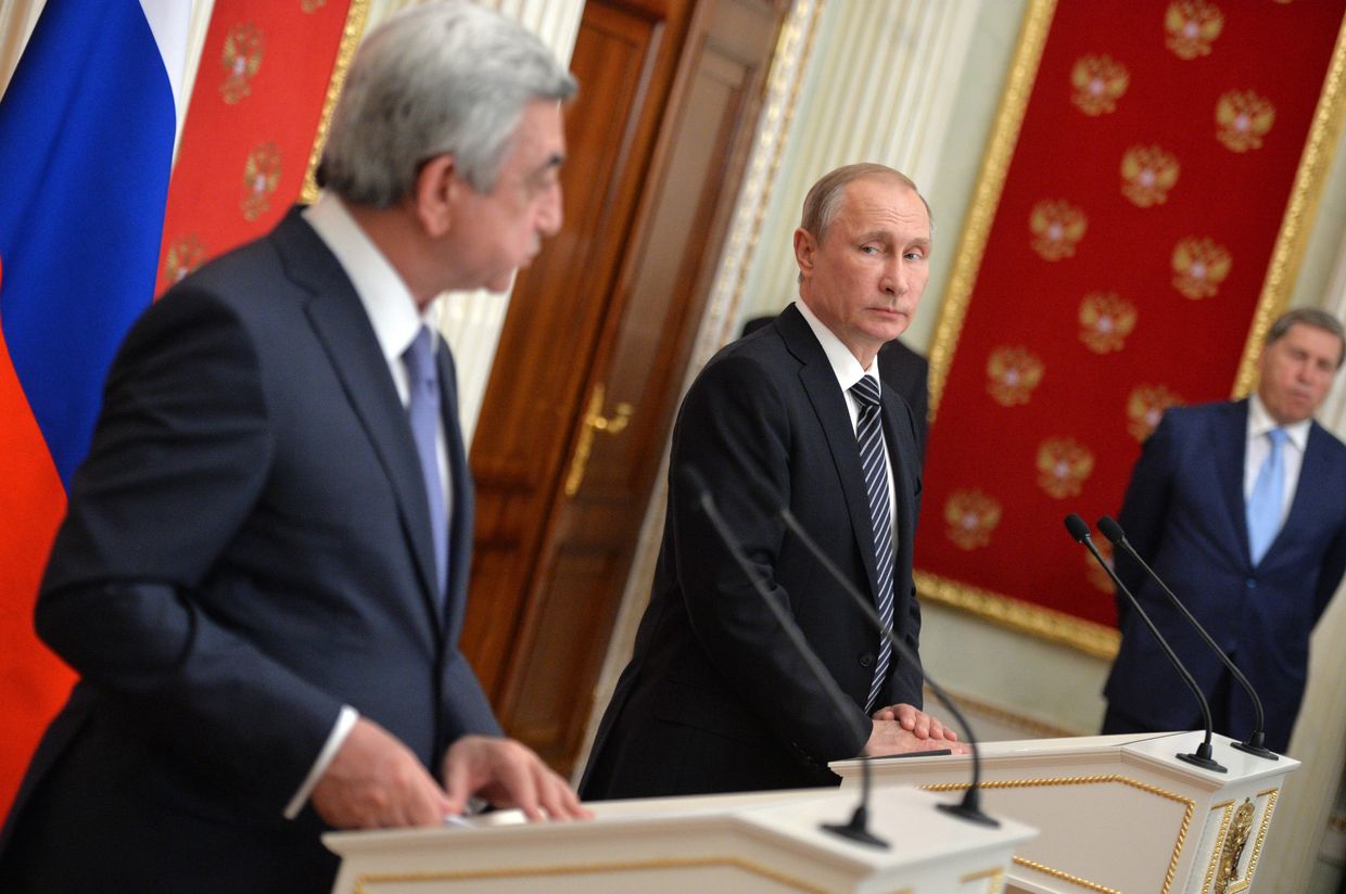 Президент России Владимир Путин и президент Армении Серж Саргсян