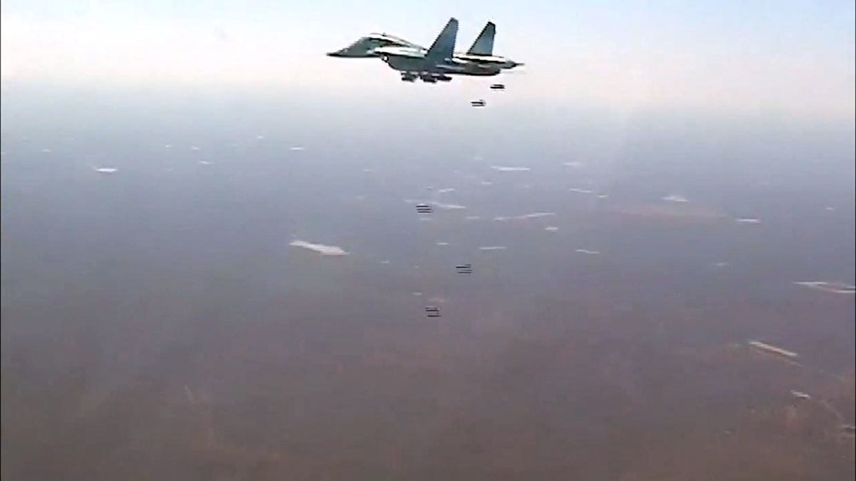 Авиаудары бомбардировщиков Су-34 ВКС РФ с авиабазы Хамадан по объектам ИГ в Сирии