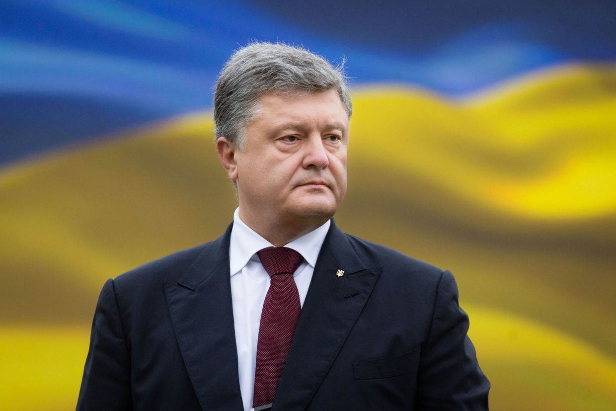 Президент Украины Петр Порошенко на параде по случаю 25-летней годовщины со Дня Независимости Украины в Киеве