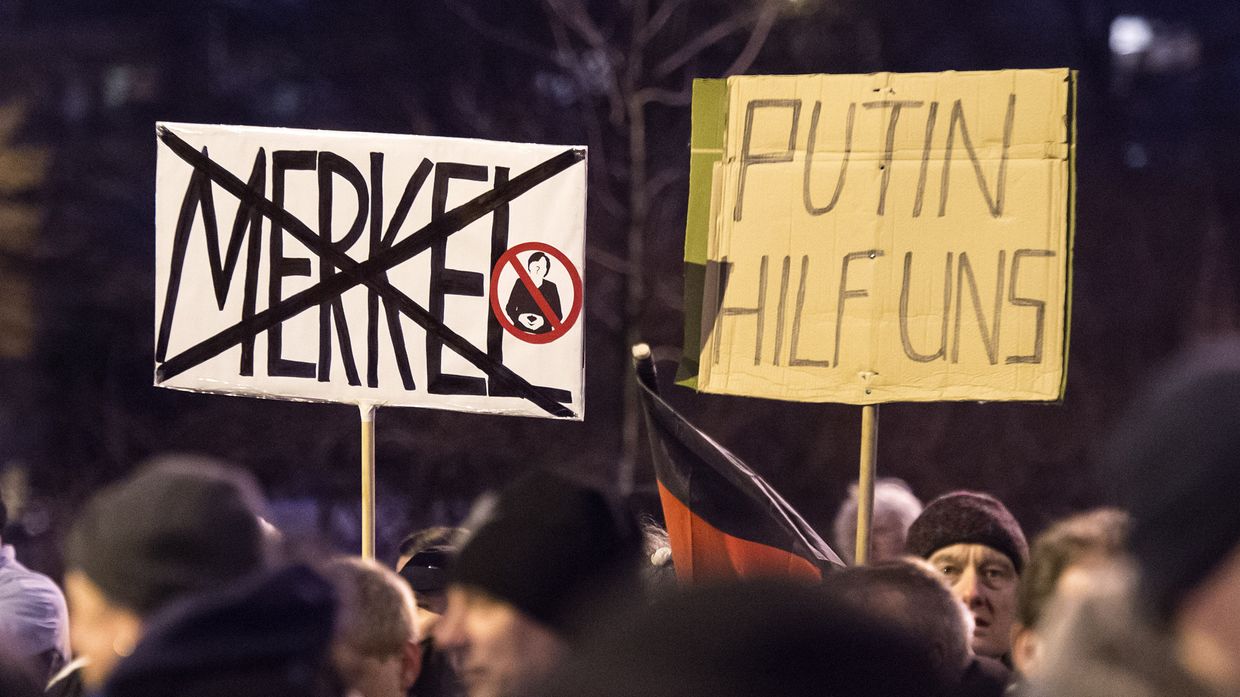 Акция протеста против миграционного кризиса в Германии