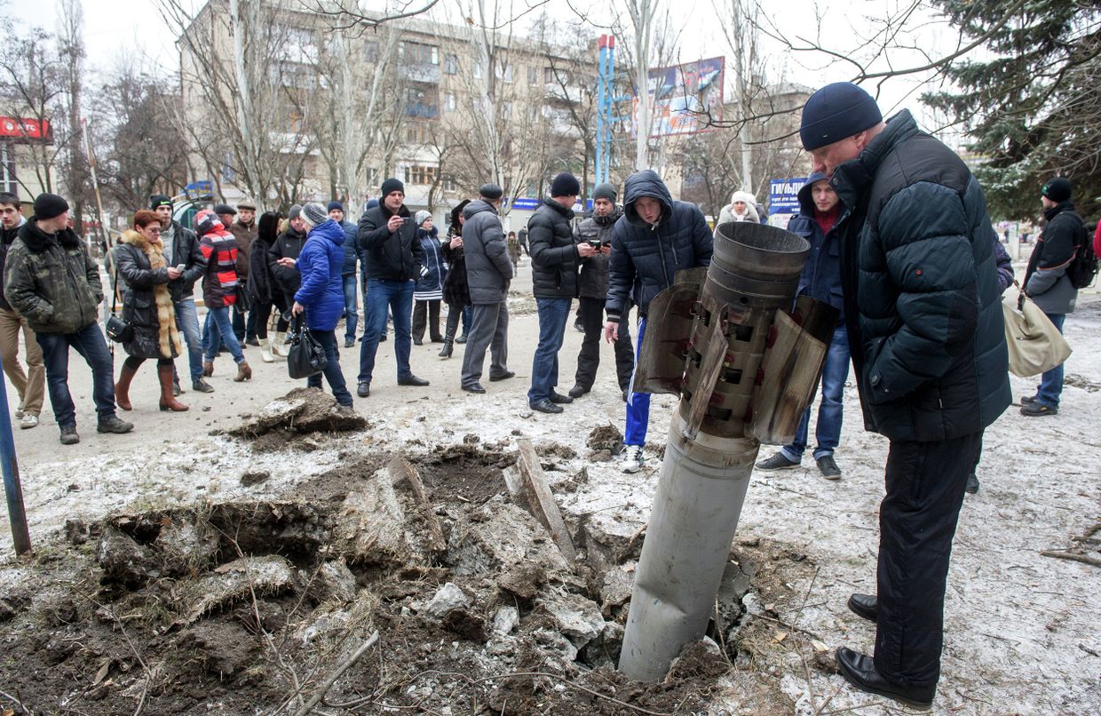 На одной из улиц Краматорска после артобстрела