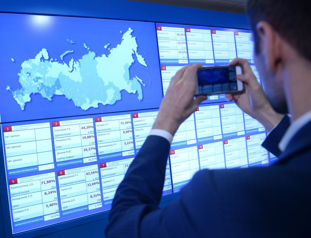 Информационные экраны в Центральной избирательной комиссии